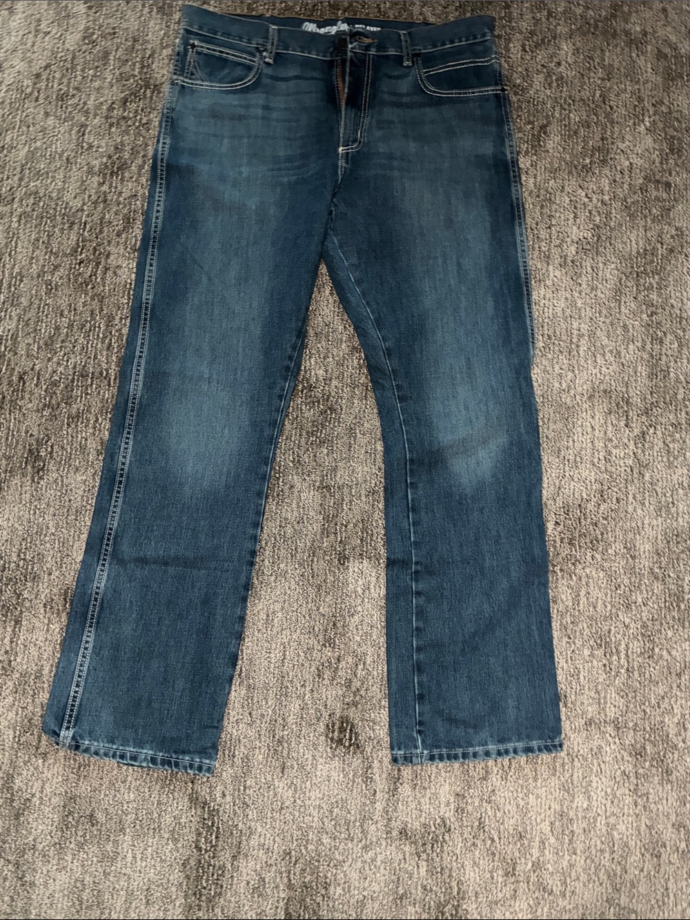 Wrangler Men's Dark Blue Straight Leg Jeans 36x34